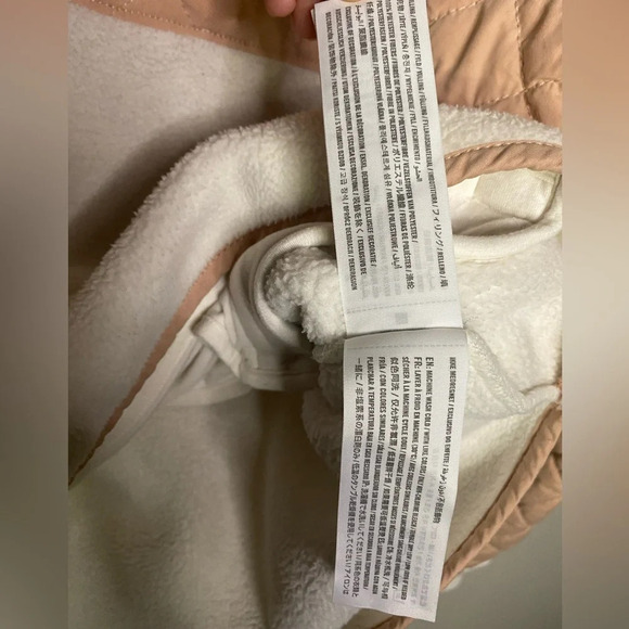 Abercrombie & Fitch Fleece Pullover large cream blush warm cozy pockets - Picture 4 of 7